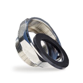 STEADYKLEEN - Brass Twist Waste Drain Piping Adapter, 2-inch NPT Female to 1.5-inch NPT Male Reducer, for Twist Waste Drain, Brass Pipe Plumbing Adapters with Rubber Washers,