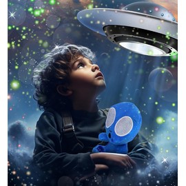 DolliBu Snug-Mooshies Space Blue Alien Stuffed Animal - Super Fluffy Soft Sensory Plush Toy for Girls and Boys, Cute Small Kids Plush Alien Friend to Play, Squeeze, Soothe Stress and Cuddle - 6 Inches