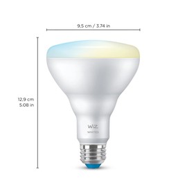 WiZ 65W BR30 Tunable White LED Smart Bulb - Pack of 6 - E26- Indoor - Connects to Your Existing Wi-Fi - Control with Voice or App + Activate with Motion - Matter Compatible