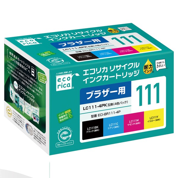 ECI-BR111-4P ECI-BR111-4P Remanufactured Ink 4 Colors Compatible with Brother ECI-BR111-4PK