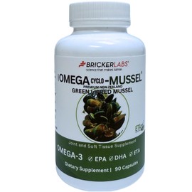 Bricker Labs Omega Cyclo - Mussel Joint Health Supplement, Premium New Zealand Green Lipped Mussel, Full Spectrum Omega Joint Supplements for Joint Health and Comfort, 90 Capsules