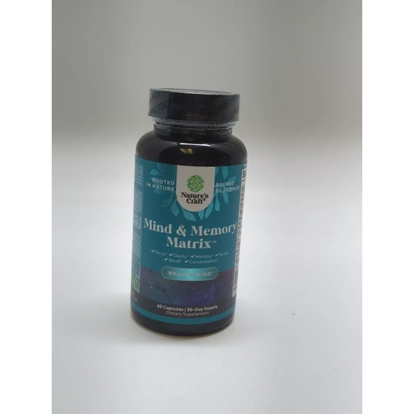 Natures Craft Mind and Memory Supplement for Brain Health 60