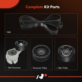 A-Premium Engine Serpentine Belt Drive Kit Compatible with Ford F-250 F250 1994, F-350 F350 1994, F-59 Commercial Stripped Chassis 1994 - OHV 7.3L