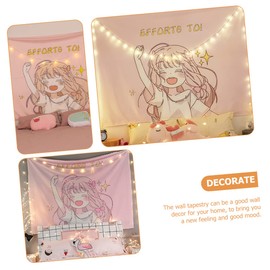 CORHAD 4pcs Cute Girl Tapestry Wall Hanging for Bedroom Decor Kawaii Aesthetic Tapestry Soft Wall Blanket for Teen Girls Room Style Art