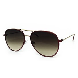 O2 Eyewear FV7108-1 Premium Oversized Flat Aviator Tinted Retro Sunglass (BURGUNDY, 61)