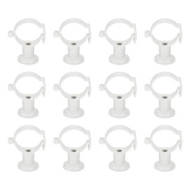 QUARKZMAN Pack of 12 PVC Pipe Clamps with Base, Suitable for 32-50 mm Outer Diameter Pipes, Adjustable Plastic Pipe Bracket Clamp, Water Pipe Support for Pipe Connections, White