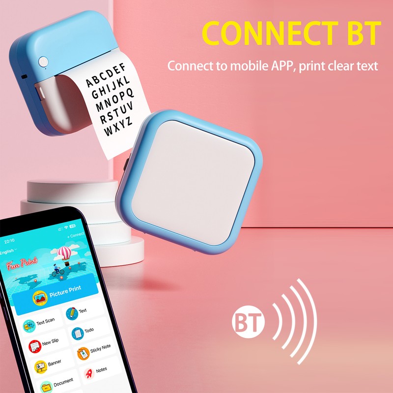 Mini Thermal Printer Multifunction Portable Sticker Maker Instant Photo Inkless