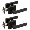 Probrico Matte Black Passage Door Levers, Square Hall Closet Handles,