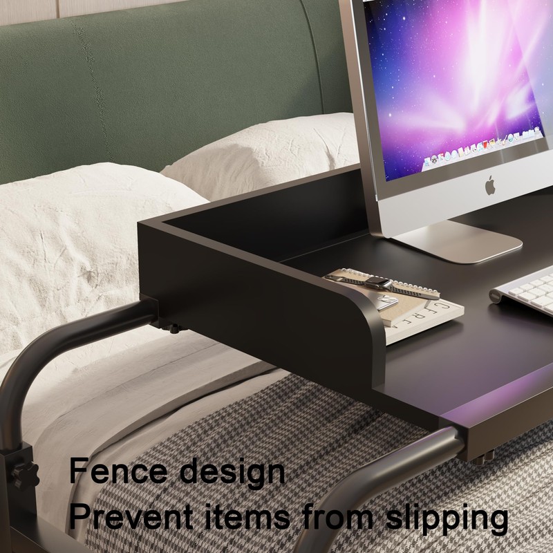 King Queen Bed Table with Wheels - Over Bed Desk