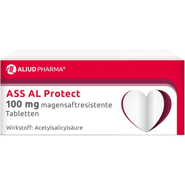ASS AL Protect 100 mg magensaftresistente Tabletten zur Thrombozytenaggregationshemmung, 50 pcs. Tablets