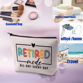 PXTIDY Retired Mode Makeup Bag Happy Retirement Gifts for Women Retirement Makeup Bag for Friends Wife Mom Grandma Retirees
