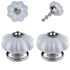 ETHNICITI Pack of 2 Pumpkin Shaped Blue Grey Ceramic Knobs