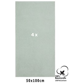 Betz Handtuch 4er Pack Handtücher Set Berlin Größe 50x100 cm 100% Baumwolle - gut trocknend, leichte Qualität - ideal für Sport, Strand, Reisen Farbe Jade Grün