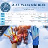 DARCHEN 3-12 Kids Snow Gloves, Boys Winter Waterproof Gloves for