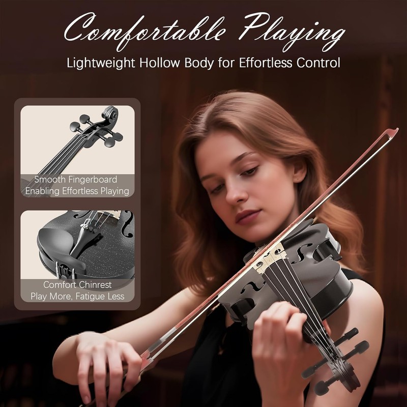 4/4 Beginner Violin Kit for Adults, Complete Full Size Violin