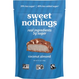 Sweet Nothings Coconut Almond Bars | 5g Sugar | Certified Gluten Free, Fairtrade, Non-GMO | No Sugar Alcohols | No Soy | Pack of 3 Pouches