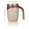 Taza Con Agitador Magnético, Acero Inoxidable, Café Marrón