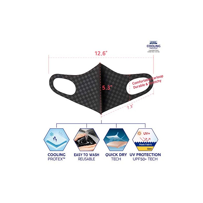 TK FASHION MASK Unisex Face Mask UPF 50, Washable, Reusable,