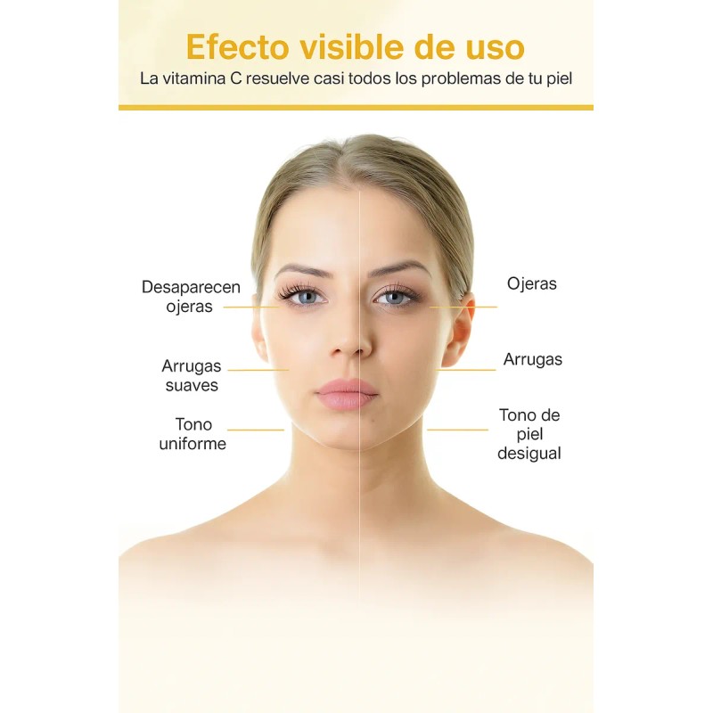 Crema Facial Vitamina C + Ácido Hialuróncio + Aloe Anti-edad