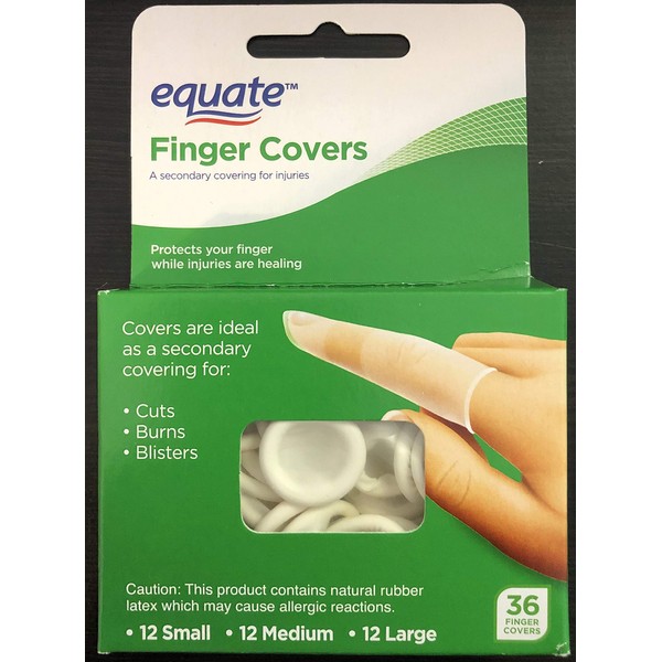 Equate Latex Finger Protective Gloves, 12 Sizes