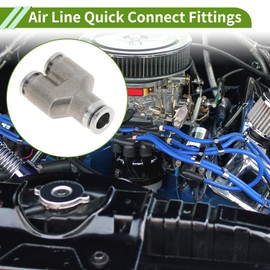 HOPESPANNER Push to Connect Air Fittings 5/16" Y Type Air Line Quick Connector 304 Stainless Steel 1 Pc Silver Tone