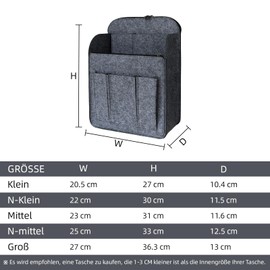 SHINGONE Felt Bag Organiser Backpack for Women, Backpack Organiser with Key Ring, Bags Organiser, Backpack Organiser, Handbags, Grey - M