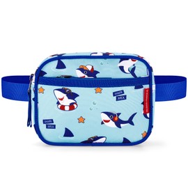 Choco Mocha Kids Fanny Pack Boys Toddler Boys Fanny Pack for Kids 2-4 4-6 Little Boys Belt Bag Waist Pack, Shark Vacation Blue