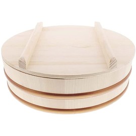 TIKUSAN Wooden Hangiri Sushi Rice Mixing Tub PP Band with Lid Made in Japan Made of Momi Fir Sushi Rice Bowl Sushi Oke (11.8" (30cm))