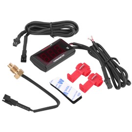 Temperature Display Digital Scooter - Issal Motorcycle Digital Instrument Water Temperature Meter Replacement for Racing Scooter (Red Backlight)
