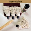 SWJLR 18.3" Removable Rubberwood Long Handle BBQ Mop 4 Pcs