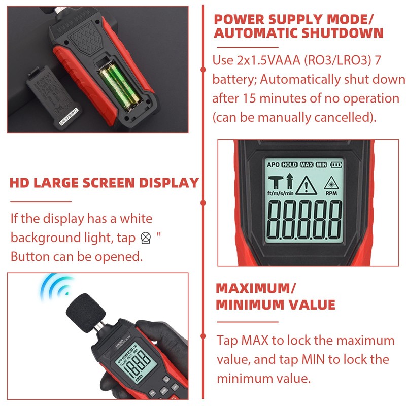 Decibel Meter, TA-650A Sound Level Meter, dB Meter Device Calibrated