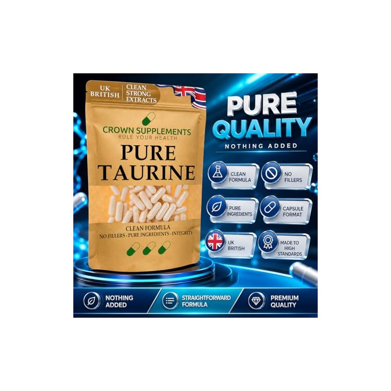 Pure Taurine Capsules Amino Acid | Clean Supplements UK |