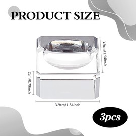 PH PandaHall 3pcs Crystal Ball Stand, Clear Sphere Holder Ball Stand Square Crystal Display Bases Glass Base for Display 40 mm to 90 mm Crystal Balls Golf Ball Marbles Art Home Decoration