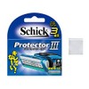 Schick Protector Three Blade Replacement Blades (4 Pieces) with Portable