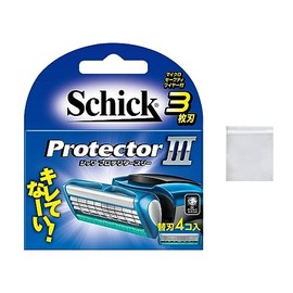 Schick Protector Three Blade Replacement Blades (4 Pieces) with Portable Pouch