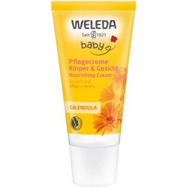 WELEDA Organic Baby Calendula Care Cream Body & Face 30 ml - Natural Cosmetics Face Cream / Skin Cream with Sesame Oil & Lanolin for Care of Dry Skin Baby Care Moisturising Cream for Babies and