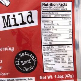 Strollo's Original Mild Beef Jerky Meat Snack 12 Pack- Keto, Paleo, 0g Carb, Low In Sodium, High Protein 0g Sugar - All Natural Beef, USDA Certified