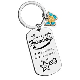 Time Roaming Best Friend Birthday Gifts for Women, Funny Unique Cute Keychain, Silver