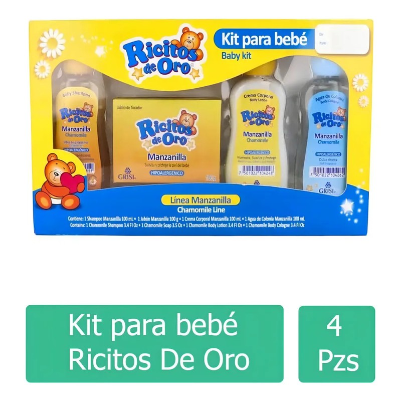 Ricitos De Oro Kit De Viaje, Manzanilla Paquete Con 4