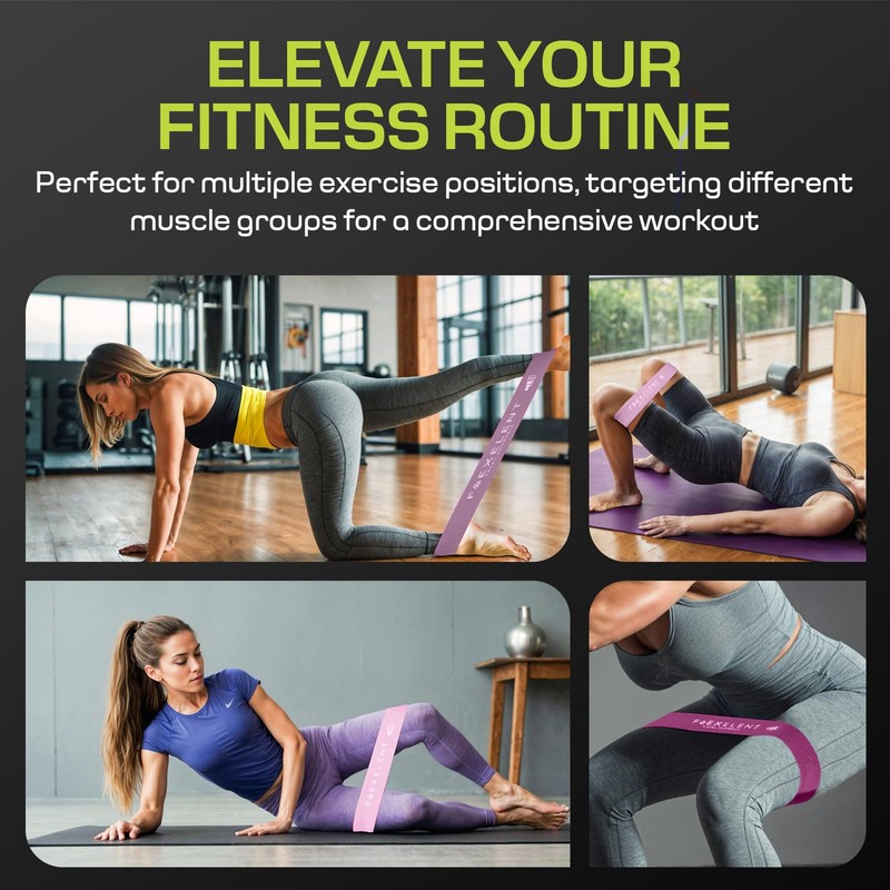 Flexelent 5 Intensity Level Fabric Resistance Bands for Working Out