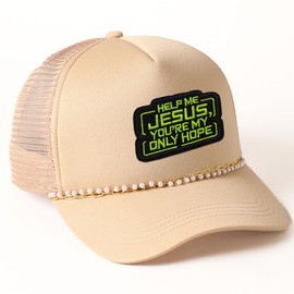 Help Me Jesus You're My Only Hope Patch 3 Inches Funny Christian Bible Verse Religious Iron On/Sew On Embroidery Fabric Applique Patches for Trucker Hats Clothes Backpack DIY Accessories Gifts Friends