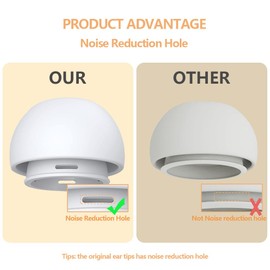 5 Pairs Ear Tip Replacement for AirPods Pro 2nd/1st Generation，Silicone Ear Tips with Noise Reduction Hole Compatible with Airpod Pro (S/M/L)