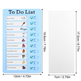 Pack of 3 To-Do List Checklists, Chore Chart for Children, Memo Checklist Boards, Board Portable Memo Boards, Daily Schedule Planner with 10 Blank Paper for Home Learning Planning Reminder