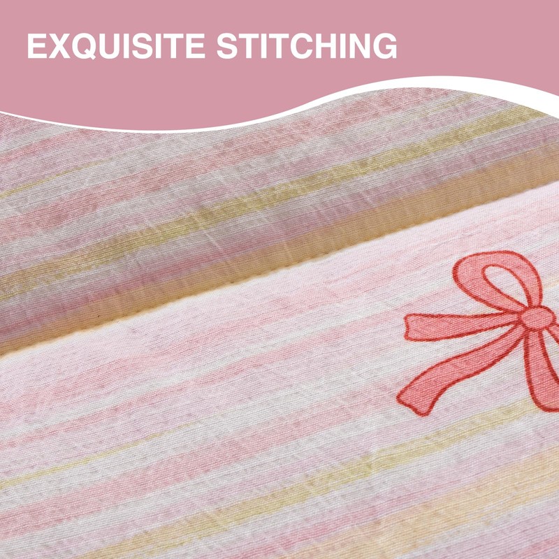 A Nice Night Zipper Bedding Pink Bow Printed on Colorful