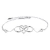 Zelavita Infinity Heart Ankle Bracelet for Women, 925 Sterling Silver,