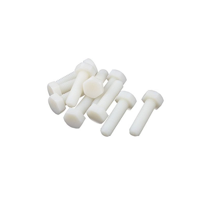 sourcing map Hexagon M10 x 35mm Nylon Plastic Screw Threaded