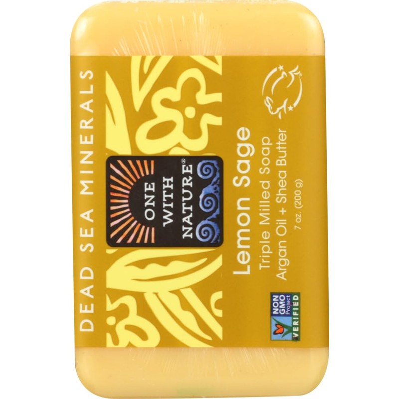 One With Nature Dead Sea Mineral Soap, Lemon Sage, 7-Ounces