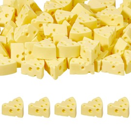 DICOSMETIC 70Pcs Mini Food for Crafts Miniature Food Small Resin Cheese Bulk Artificial Cheese Models Dollhouse Accessories Kitchen Play Game Foods for Dollhouse Decoration