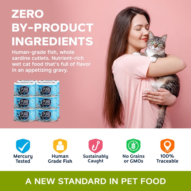 Pure Cravings Wet Cat Food Canned Tuna Cutlets in Gravy,