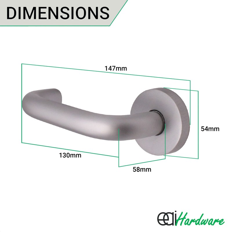 EAI Return to Door Lever on Rose | Aluminium |